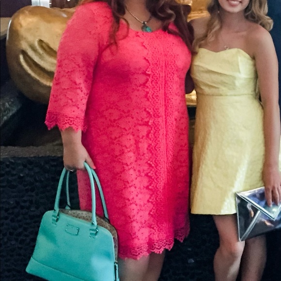 Alfani Dresses & Skirts - Alfani Plus size coral lace dress size 3x